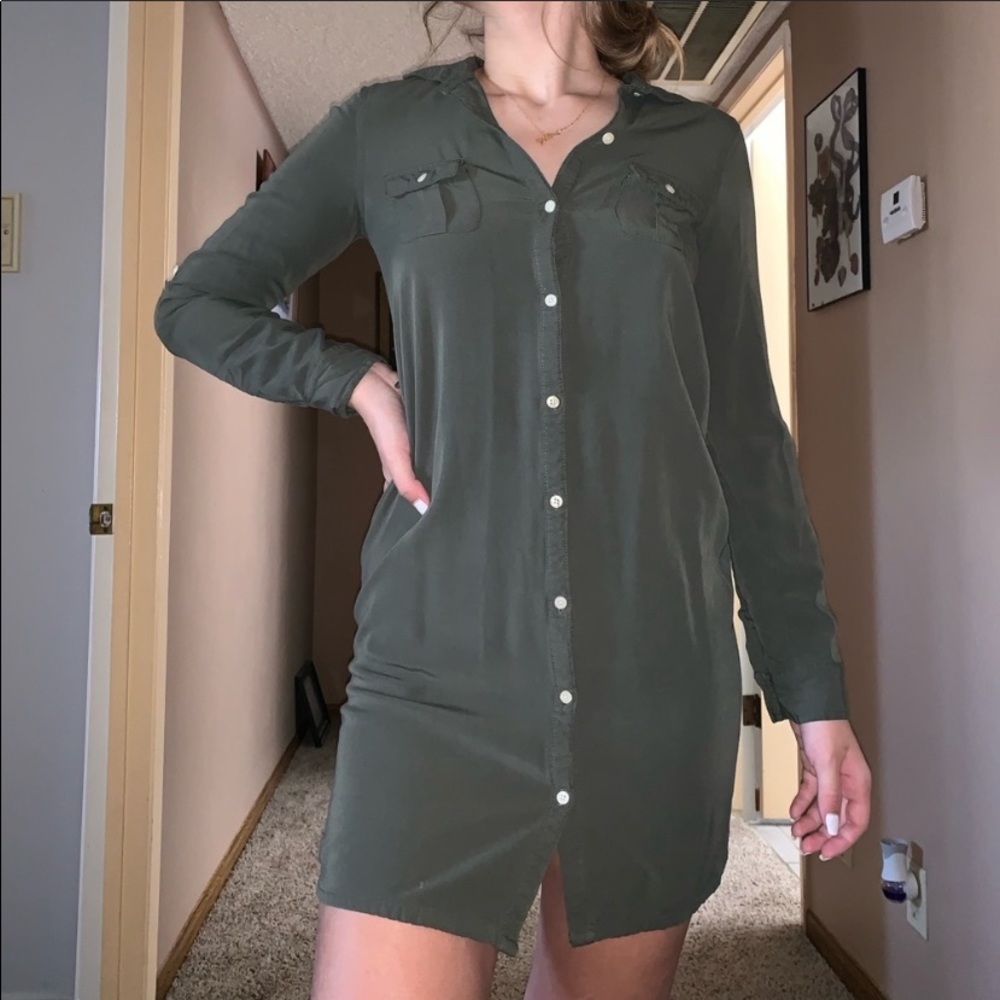 Long sleeve button up dress